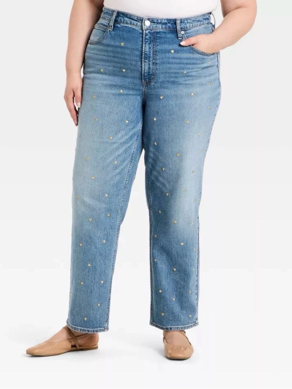 Women's Valentine's Day Highest-Rise Vintage Straight Embellished Jeans